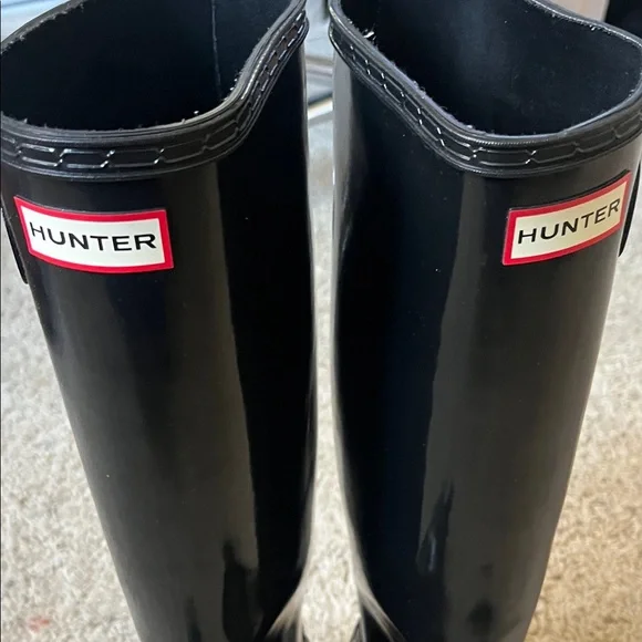 Hunter Glossy Black Tall Boots - Picture 3 of 6